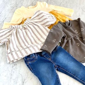 Bundle of 4 Baby Girl Clothes 0-6 Months